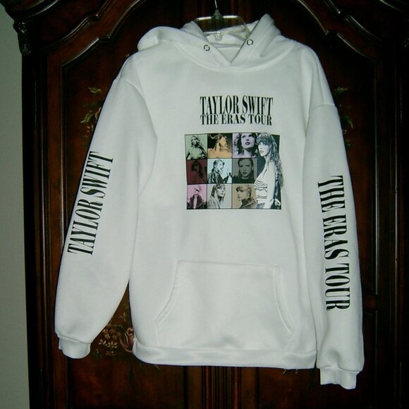 Taylor Swift White Hoodie, The Eras Tour, NEW WITHOUT TAG, Size Youth M - Picture 1 of 4